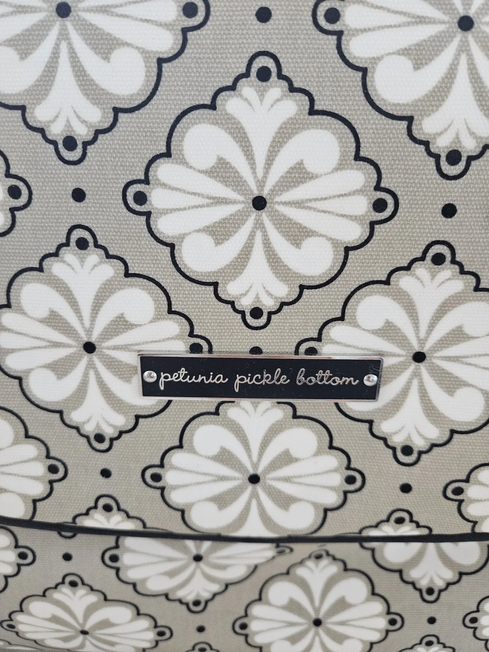 Petunia Pickle Bottom Beige Patterned Diaper Bag Backpack